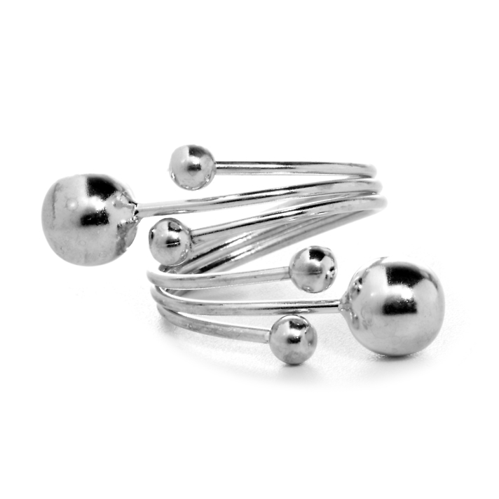 Серебряное кольцо "шары"