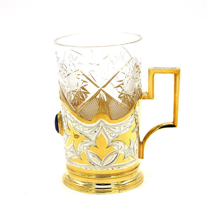 Серебряный подстаканник с дюмортьеритом