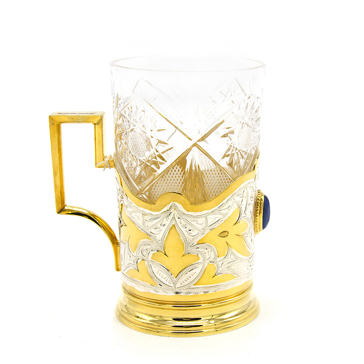 Серебряный подстаканник с дюмортьеритом