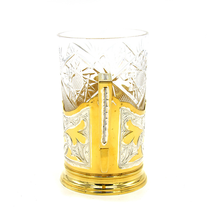 Серебряный подстаканник с дюмортьеритом