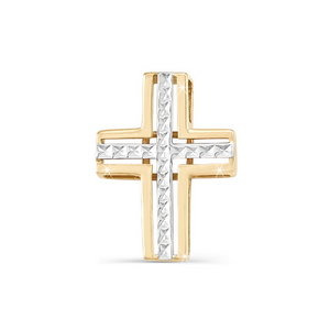 Золотой крест без распятия с алмазной гранью