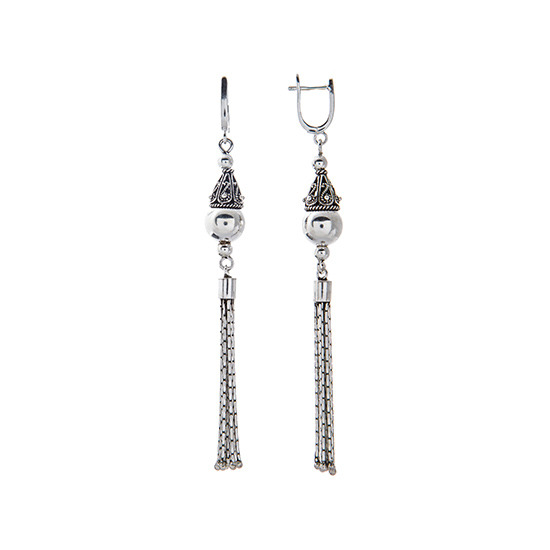 Длинные серьги серебряные "майя"