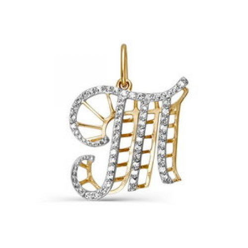 Золотая подвеска буква "Т"