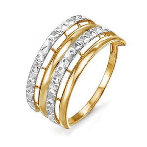 Золотое кольцо "дорожка" с алмазной гранью