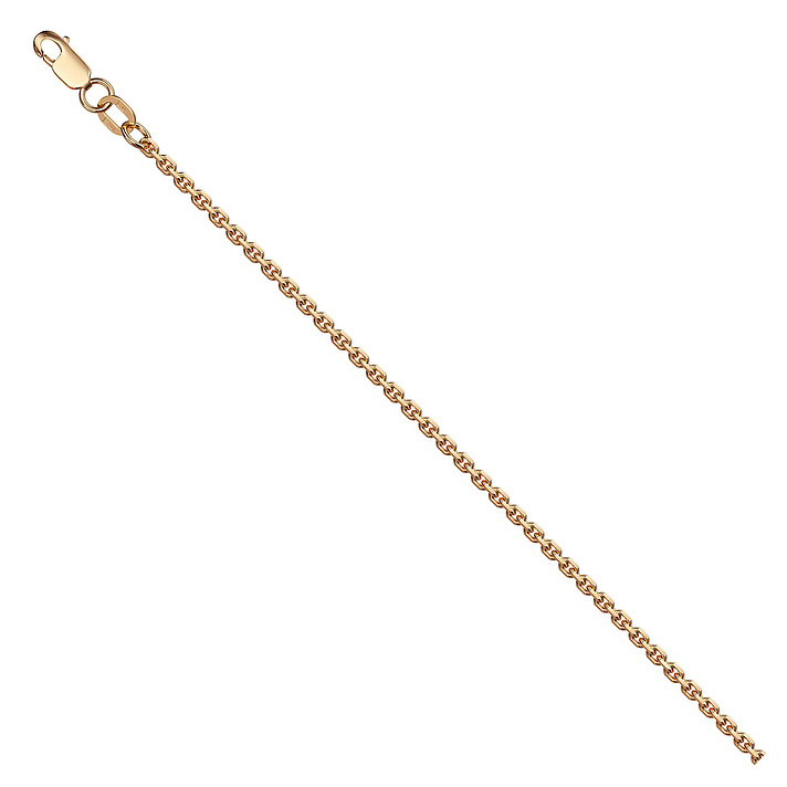 Золотая пустотелая цепочка "кобра (якорная)" с алмазной гранью