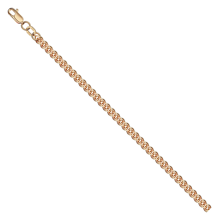 Золотой браслет легковесный "нонна" с алмазной гранью