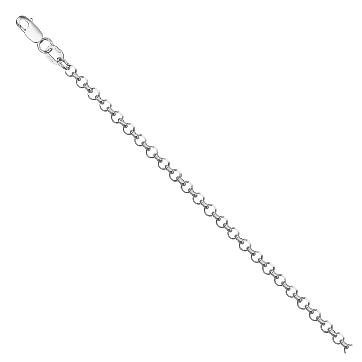 Серебряная цепочка родированая "тонда (якорная)" с алмазной гранью