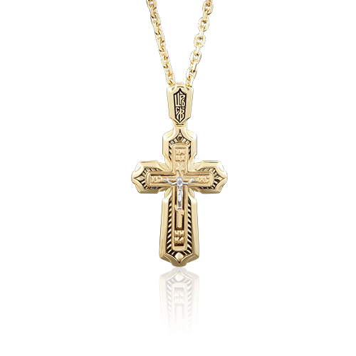 Подвеска, белое и лимонное золото