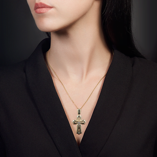 Подвеска, белое и лимонное золото