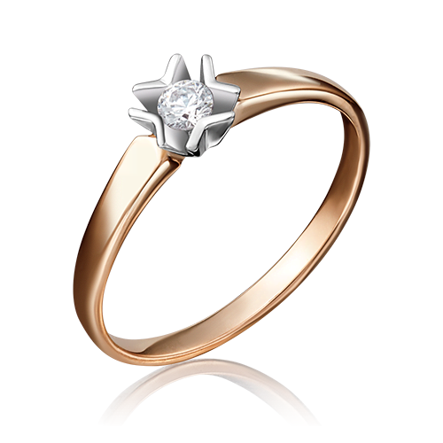 Кольцо, красное и белое золото, бриллианты Кольцо, красное и белое золото, бриллианты