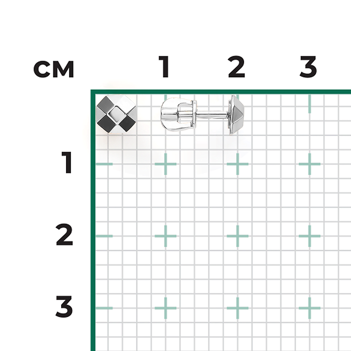 Серьги, белое золото