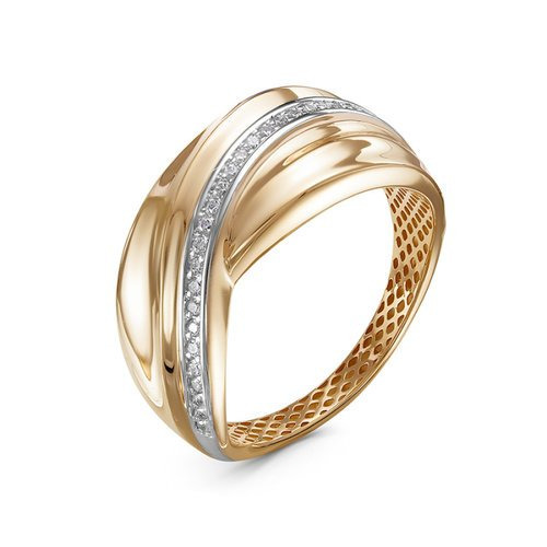 Объёмное кольцо золотое