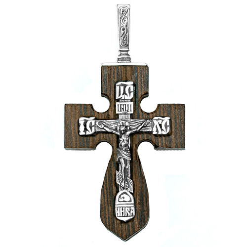 крест из серебра и дерева