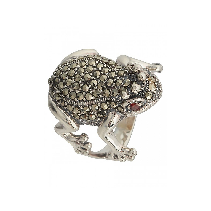 Серебро марказиты перстень "лягушка"