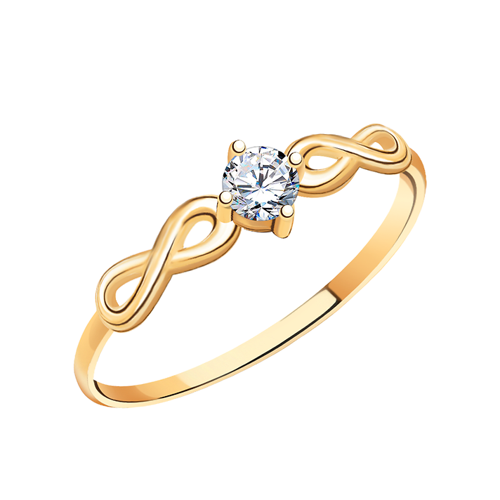 золотое помолвочное кольцо с одним камнем