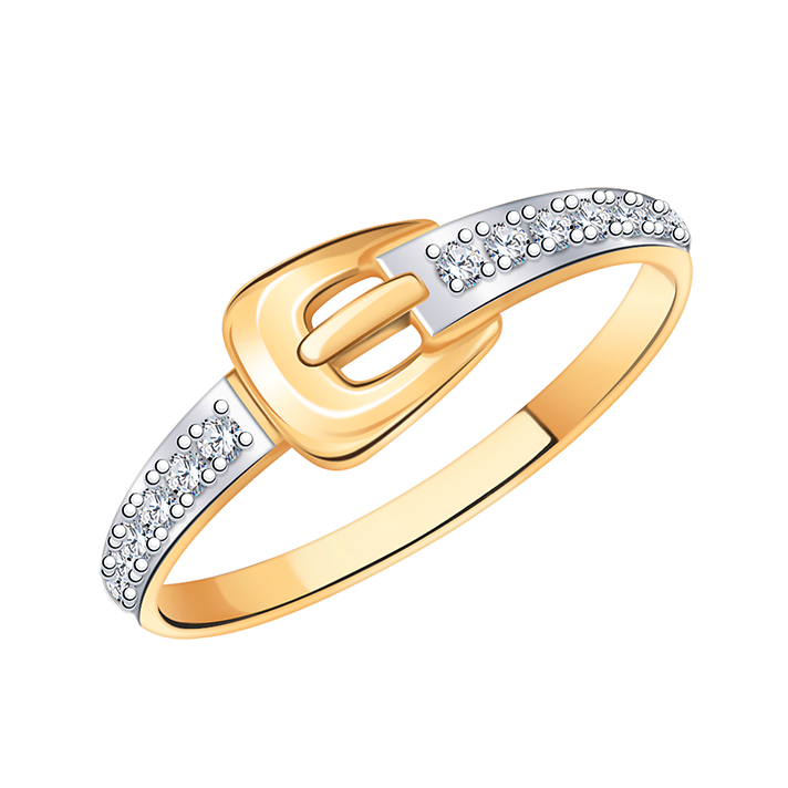 золотое кольцо "пряжка"