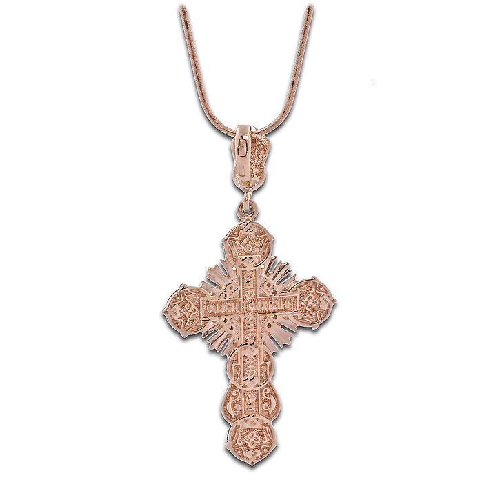 Крест из золота православный с фианитами
