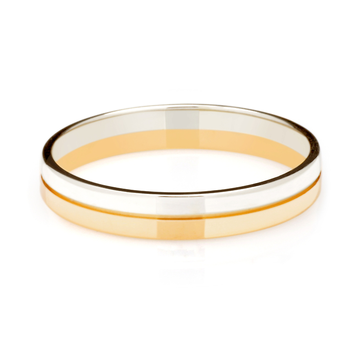 Обручальное кольцо из комбинированного золота 3,5 мм