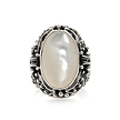 кольцо серебро филигрань с белым овальным перламутром