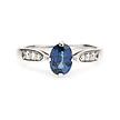 Кольцо из белого золота с васильково-синим сапфиром и бриллиантами Кольцо из белого золота с васильково-синим сапфиром и бриллиантами