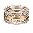 Набор колец, красное и белое золото, б/ц фианиты