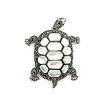 Брошь "черепаха" из капельного серебра с белым перламутром