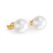 Пуссеты из желтого золота с белым жемчугом