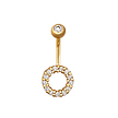 Пирсинг в пупок из лимонного золота