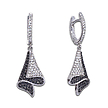 Серьги из серебра с черными камнями